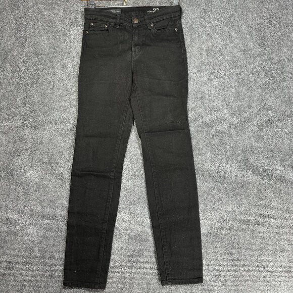 J Crew Jeans Womens 27 High Rise Skinny Black Cotton Stretch Pockets - Picture 1 of 9